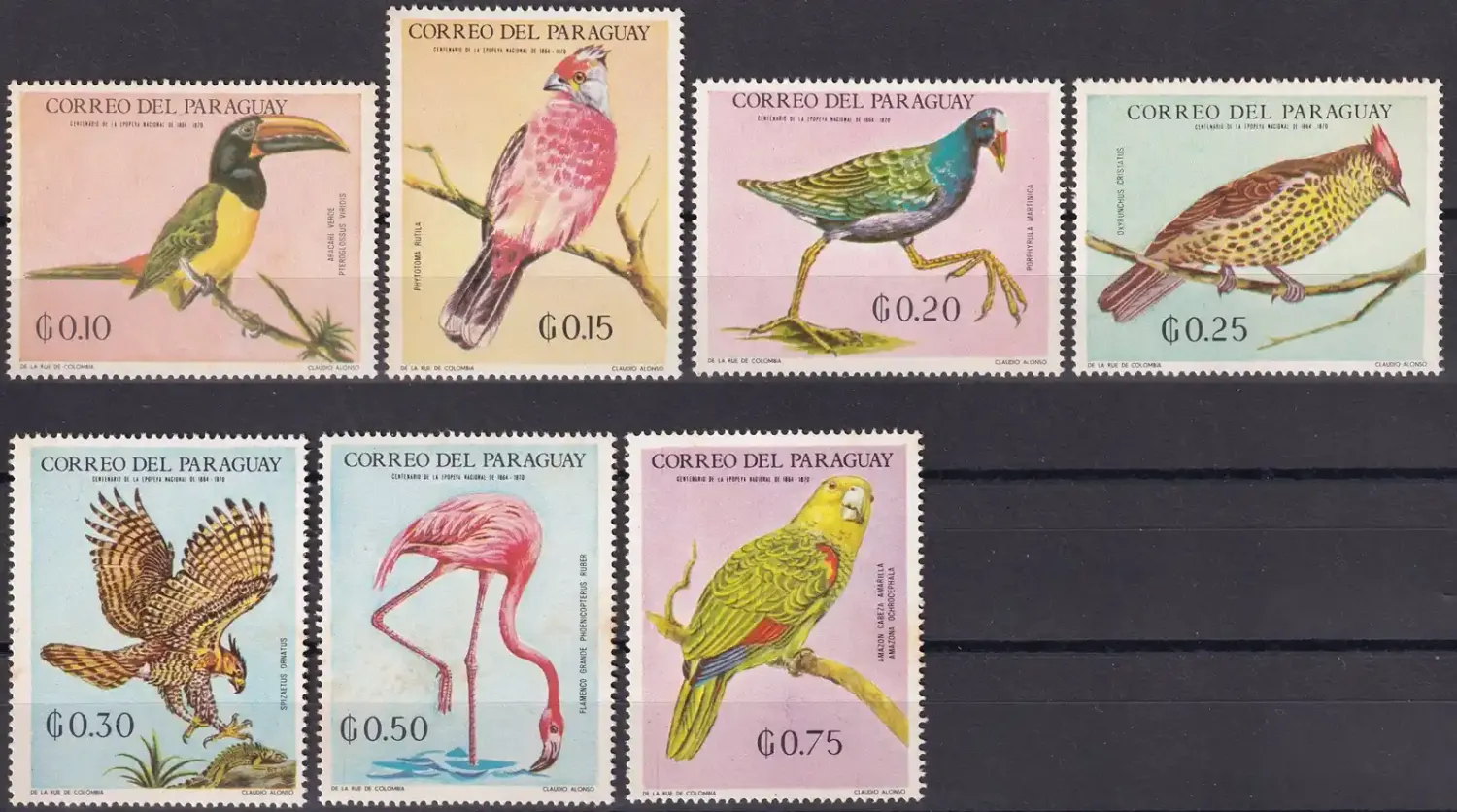 Paraguay 1969 Birds of Latin America (7v) MNH(**) Paraguay 1969 Birds of Latin America (7v) MNH(**)