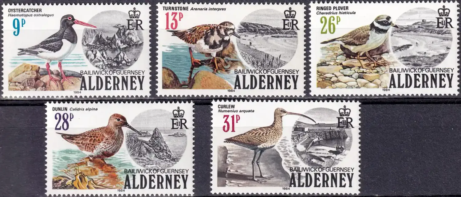 Alderney 1984 Birds (5v) MNH(**) Alderney 1984 Birds (5v) MNH(**)