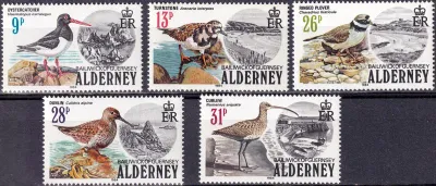 Alderney 1984 Birds (5v) MNH(**) Alderney 1984 Birds (5v) MNH(**)