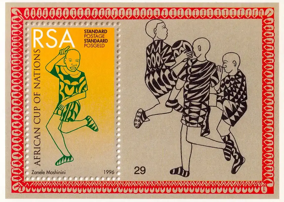 South Africa 1996 African Nations Football Championship, South Africa - Map and Players. MNH(**)