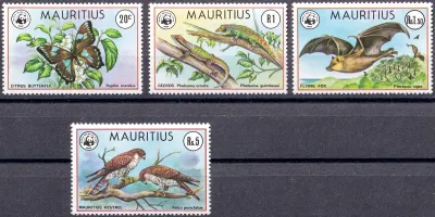 Mauritius 1978 WWF - Endangered Animals, Birds, Wildlife (4v). MNH(**) Mauritius 1978 WWF - Endangered Animals, Birds, Wildlife (4v). MNH(**)