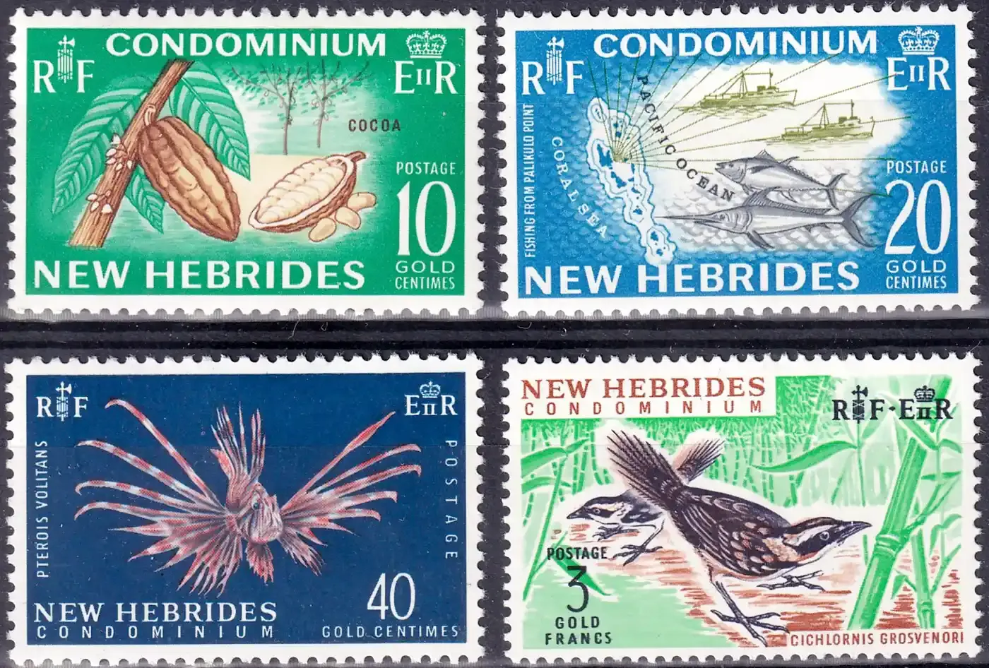 New Hebrides 1965 Local Flora and Fauna, Birds - English Version (4v)-MNH(**)