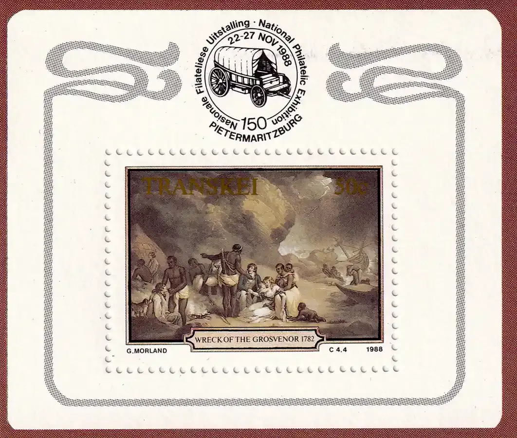 Transkei 1988 Shipwreck of "Grosvenor", 1782 (ss/1v)- MNH(**) Transkei 1988 Shipwreck of "Grosvenor", 1782 (ss/1v)- MNH(**)