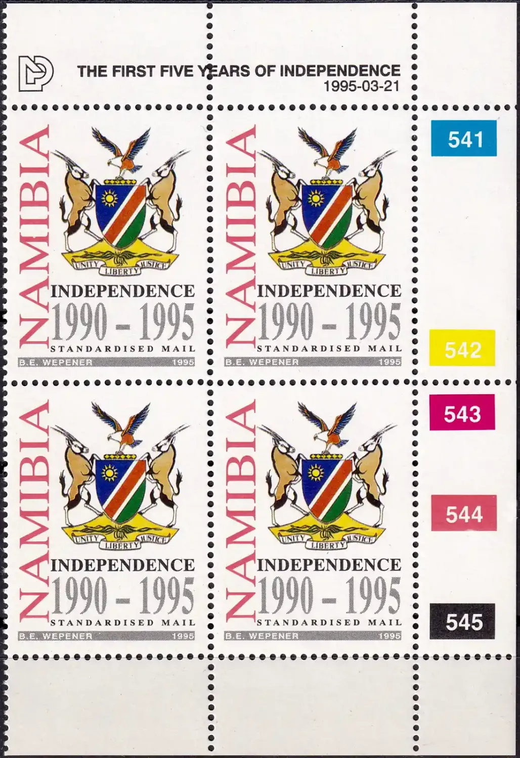 Namibia 1995 The 5th Anniv of Independence C/Blocks. MNH(**) Namibia 1995 The 5th Anniv of Independence C/Blocks. MNH(**)