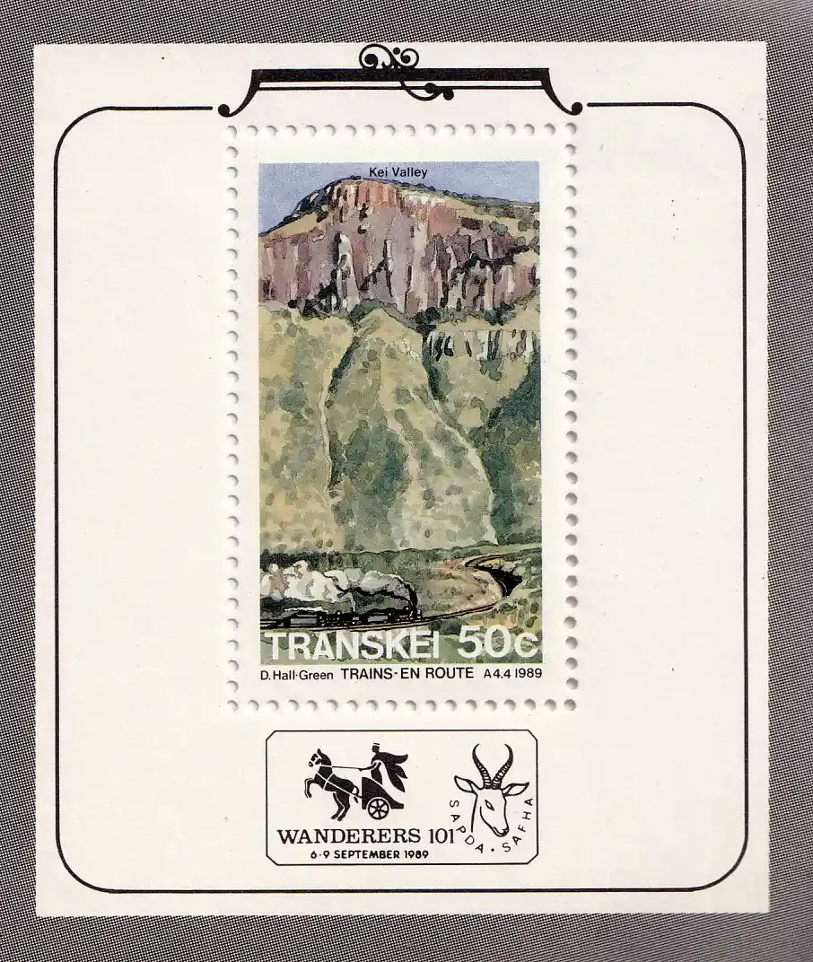 Transkei 1989 Railway Trains and Landscapes (ss/1v)- MNH(**) Transkei 1989 Railway Trains and Landscapes (ss/1v)- MNH(**)