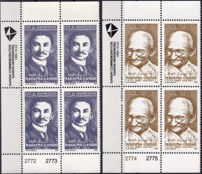 South Africa 1995 The 125th Birth Anniv (1994) of Mahatma Gandhi (C/Blocks)-MNH(**) South Africa 1995 The 125th Birth Anniv (1994) of Mahatma Gandhi (C/Blocks)-MNH(**)