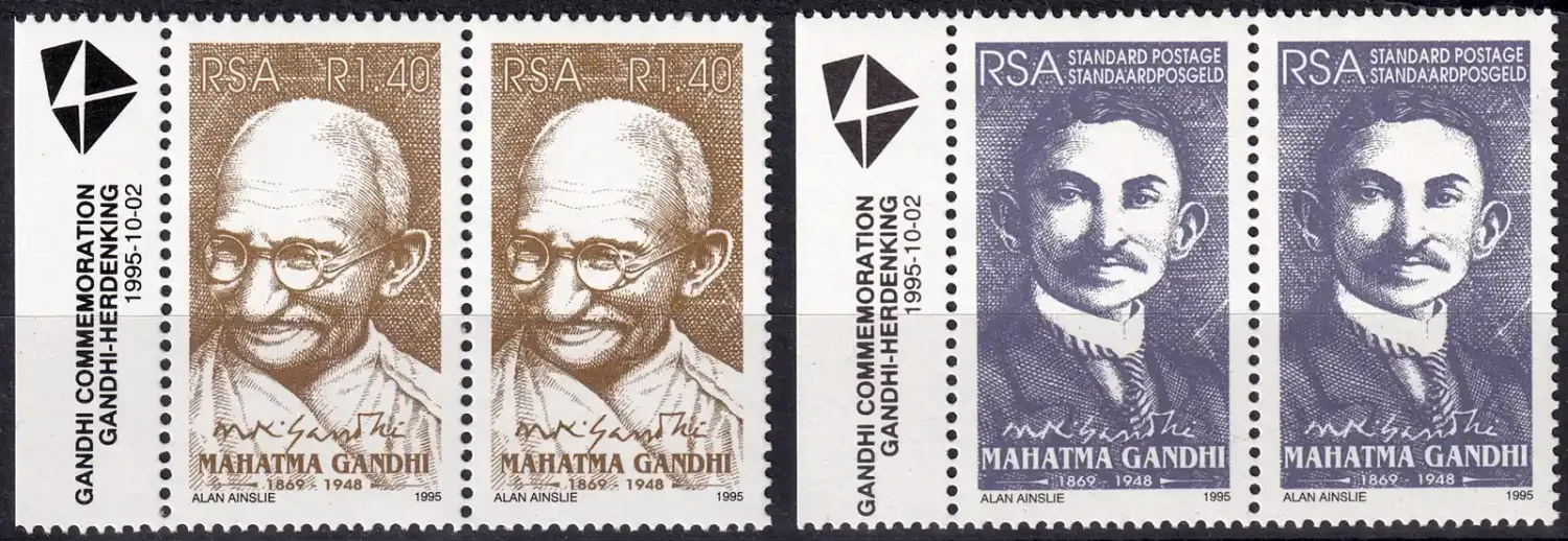 South Africa 1995 The 125th Birth Anniv (1994) of Mahatma Gandhi (Pairs)-MNH(**) South Africa 1995 The 125th Birth Anniv (1994) of Mahatma Gandhi (Pairs)-MNH(**)