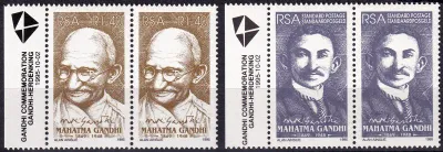 South Africa 1995 The 125th Birth Anniv (1994) of Mahatma Gandhi (Pairs)-MNH(**) South Africa 1995 The 125th Birth Anniv (1994) of Mahatma Gandhi (Pairs)-MNH(**)
