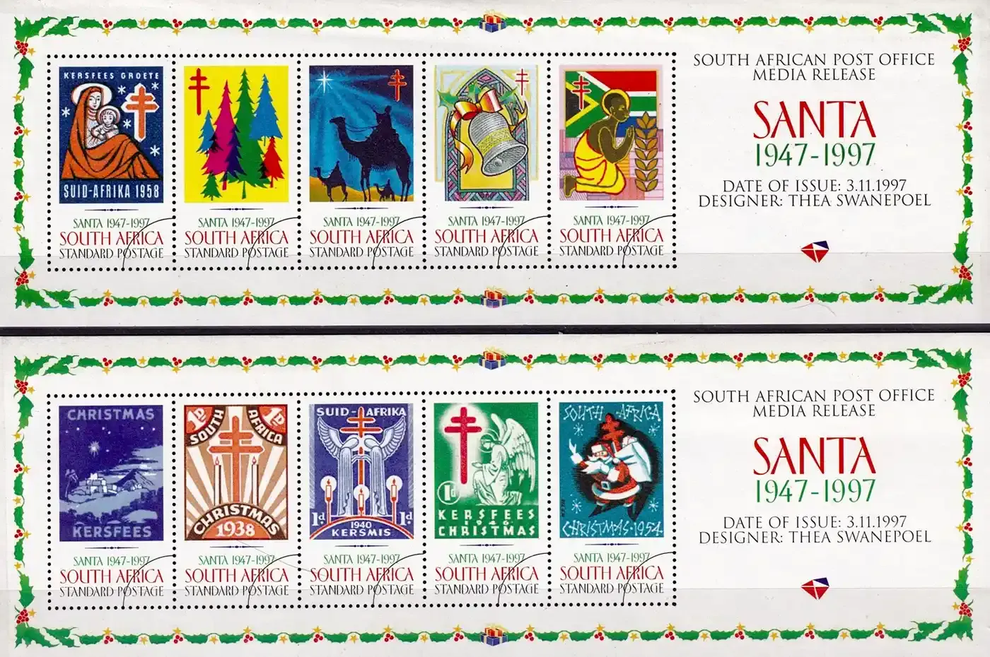 South Africa 1997 Christmas Media Sheet MNH(**) South Africa 1997 Christmas Media Sheet MNH(**)