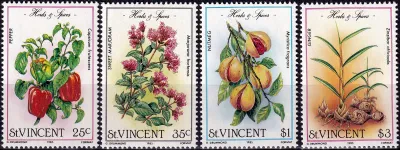 St. Vincent 1985 Herbs and Spices (4v) MNH(**) St. Vincent 1985 Herbs and Spices (4v) MNH(**)