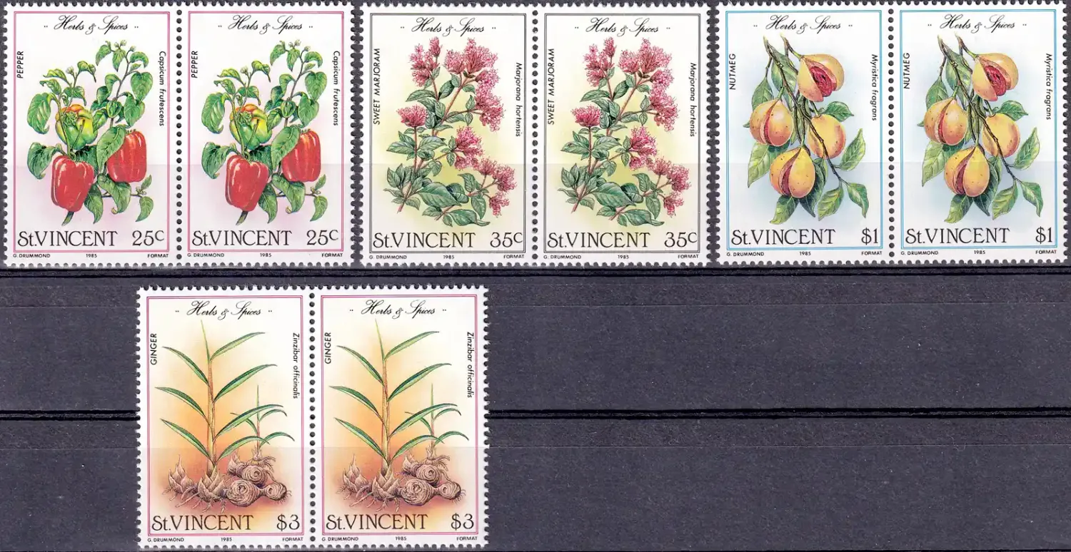 St. Vincent 1985 Herbs and Spices (pairs) MNH(**) St. Vincent 1985 Herbs and Spices (pairs) MNH(**)