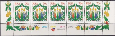 South Africa 1996 Christmas (5v) MNH(**) South Africa 1996 Christmas (5v) MNH(**)