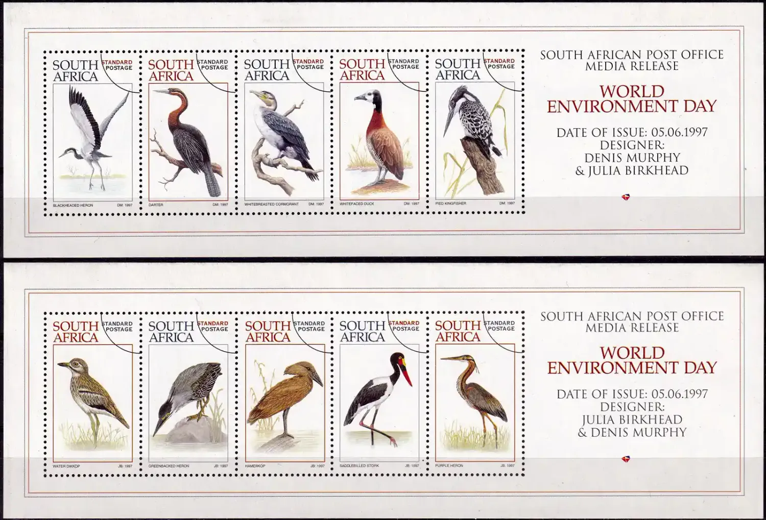 South Africa 1997 Birds - Waterbirds of South Africa (Imperf Media Release) (ss/10v) MNH(**) South Africa 1997 Birds - Waterbirds of South Africa (Imperf Media Release) (ss/10v) MNH(**)