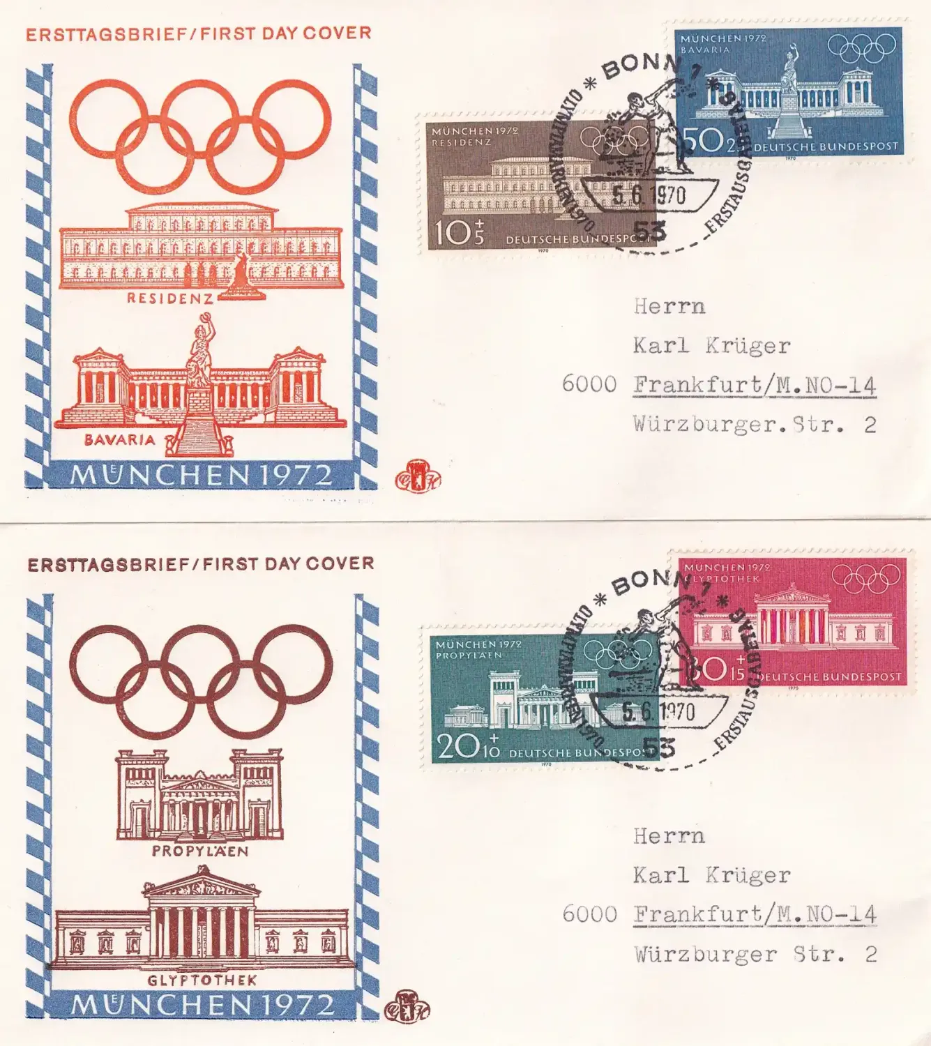 Germany 1970 Olympic Games - Munich, Germany. FDC Germany 1970 Olympic Games - Munich, Germany. FDC