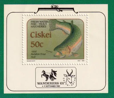 Ciskei 1989 Trout Hatcheries (ss/1v) MNH(**) Ciskei 1989 Trout Hatcheries (ss/1v) MNH(**)