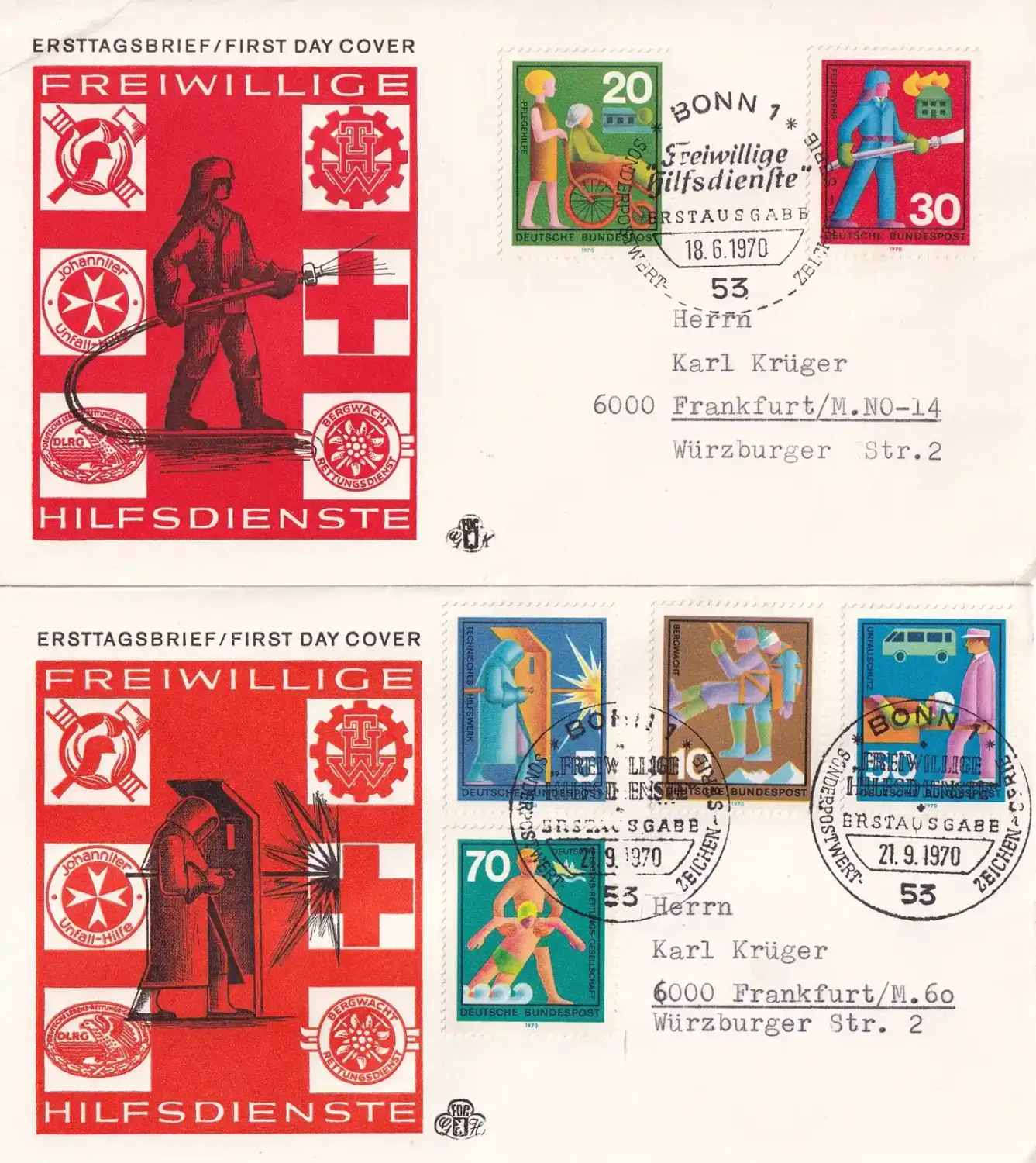 Germany 1970 Voluntary Helpers. FDC Germany 1970 Voluntary Helpers. FDC