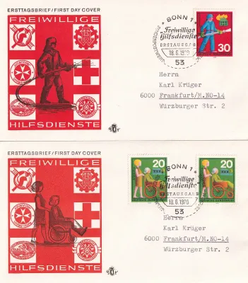 Germany 1970 Voluntary Helpers. FDC