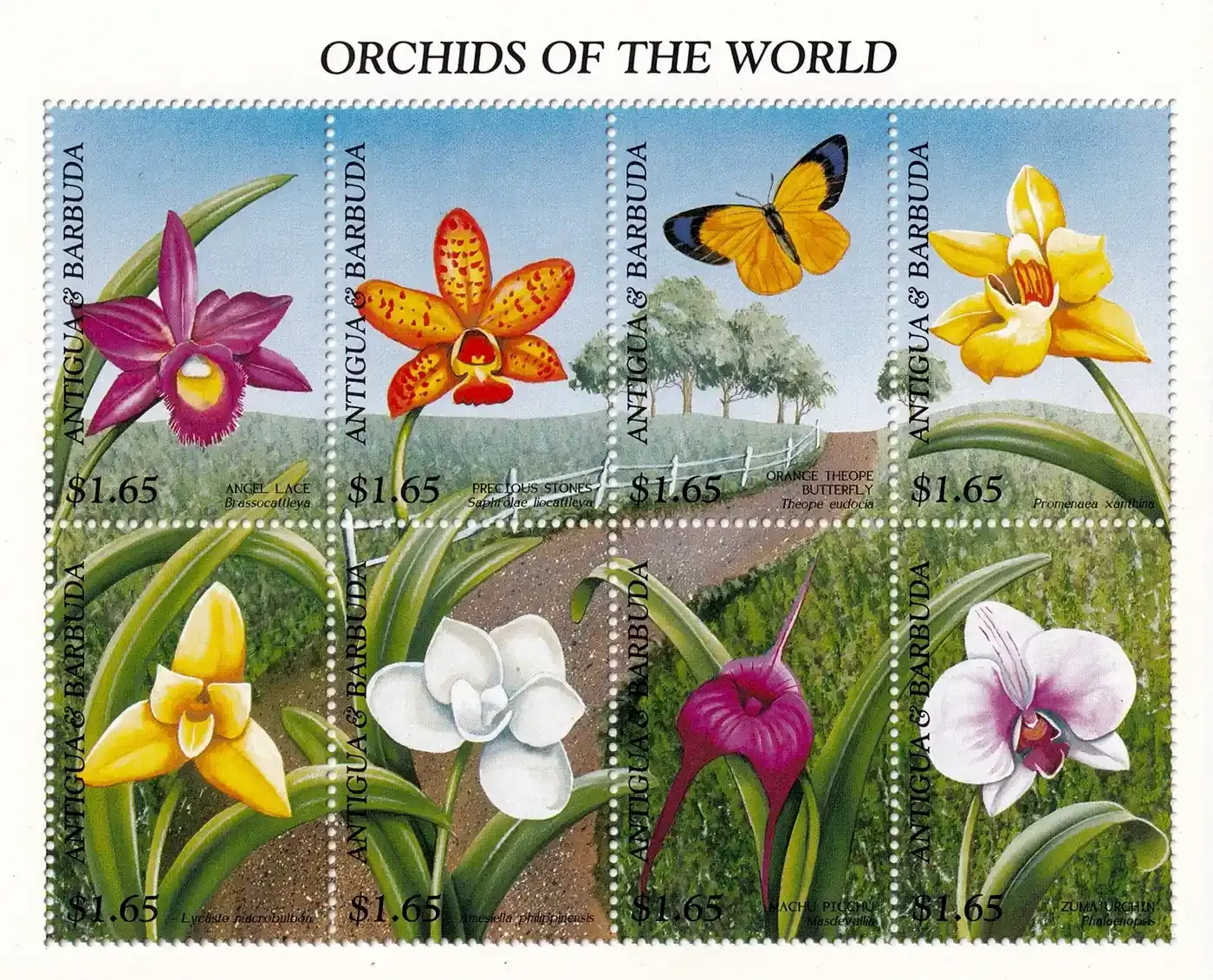 Antigua &amp; Barbuda 1997 Flowers, Orchids - (ss/8v). MNH(**)