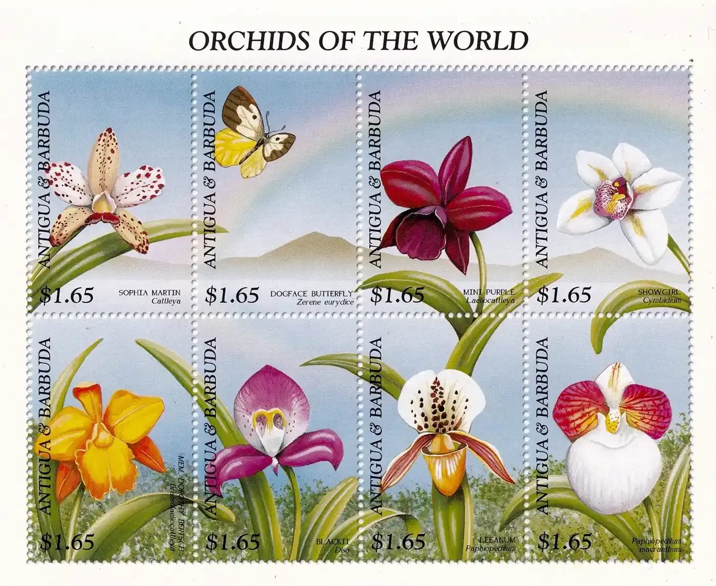 Antigua &amp; Barbuda 1997 Flowers, Orchids - (ss/8v). MNH(**)