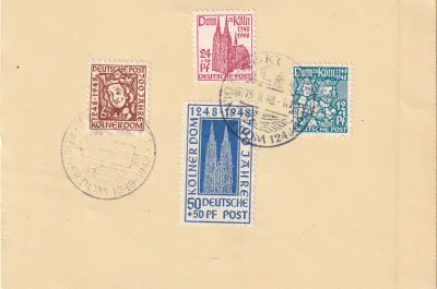 Germany (British American Zone) 1948 The 700th Anniv of Cologne Cathedral on FDC