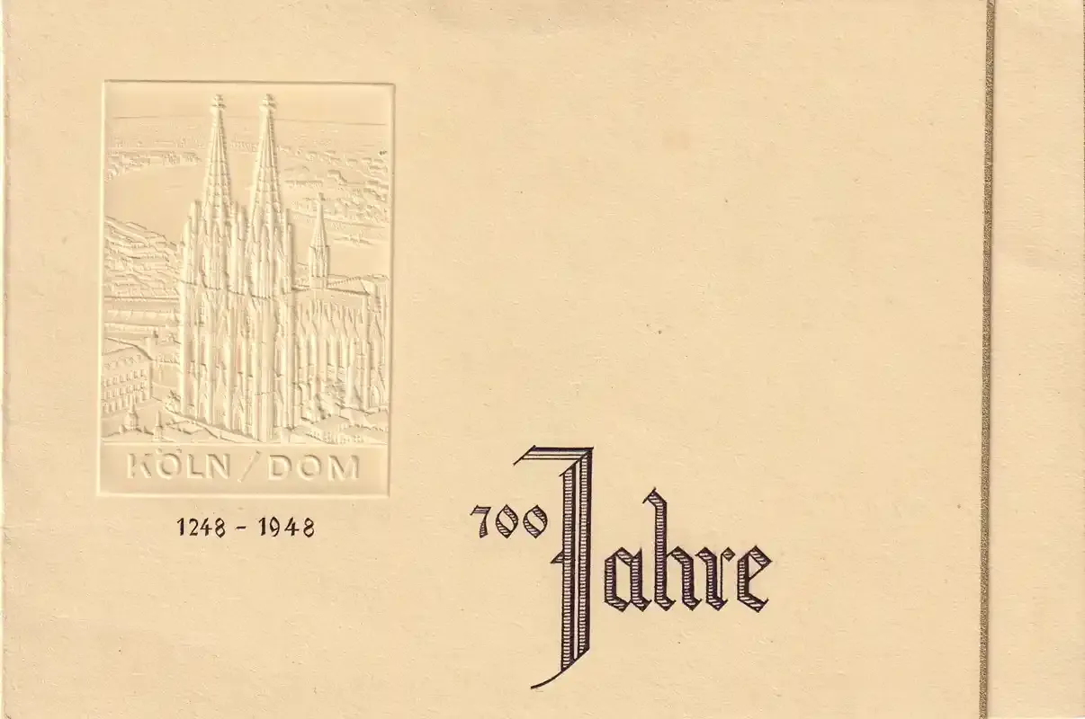 Germany (British American Zone) 1948 The 700th Anniv of Cologne Cathedral on FDC Germany (British American Zone) 1948 The 700th Anniv of Cologne Cathedral on FDC