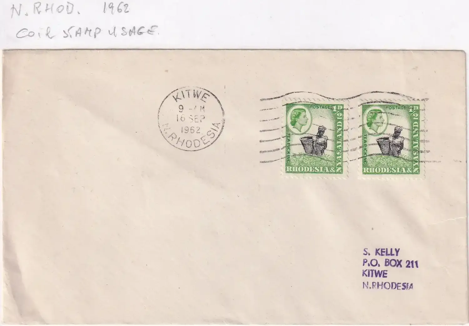 Northern Rhodesia, 1962, Coil stamps Northern Rhodesia, 1962, Coil stamps