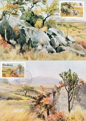 Rhodesia 1977 Rhodesia Through Artist’s Eyes. Set of 6 Maxi Cards