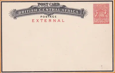 British Central Africa 1890 External Postal Card 2d unused pristine British Central Africa 1890 External Postal Card 2d unused pristine