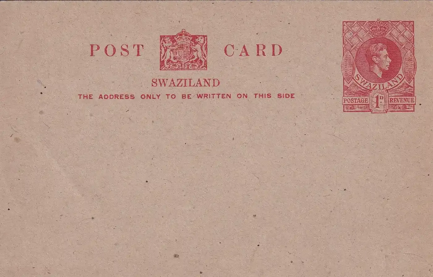 Swaziland 1950 1d Postcard Swaziland 1950 1d Postcard