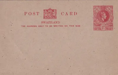 Swaziland 1950 1d Postcard Swaziland 1950 1d Postcard