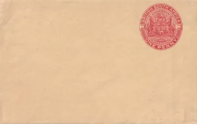 British Central Africa 1890 One Penny red postal stationery newspaper wrapper British Central Africa 1890 One Penny red postal stationery newspaper wrapper