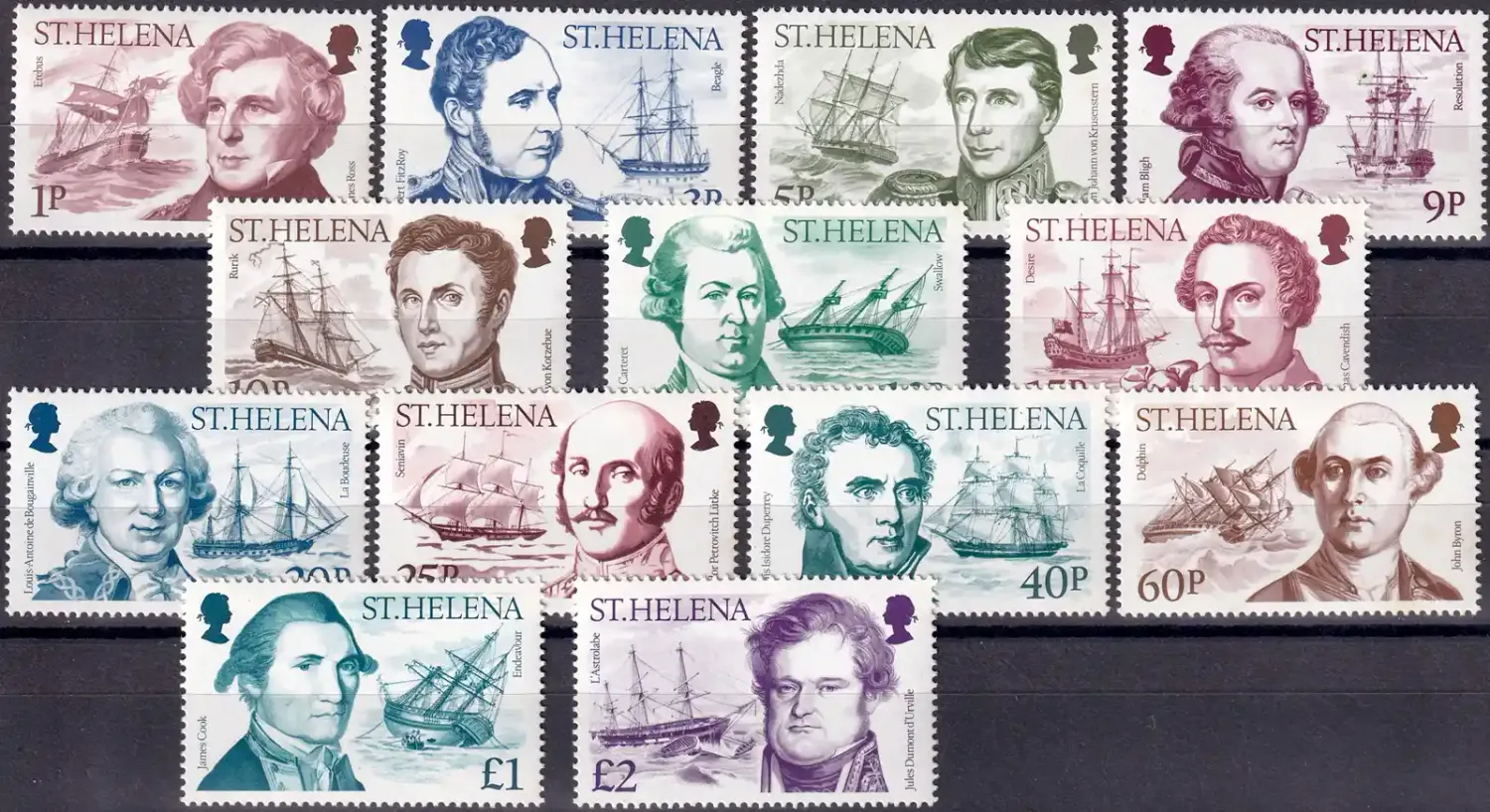 St. Helena 1986 Explorers and their Ships (13v) MNH(**) St. Helena 1986 Explorers and their Ships (13v) MNH(**)