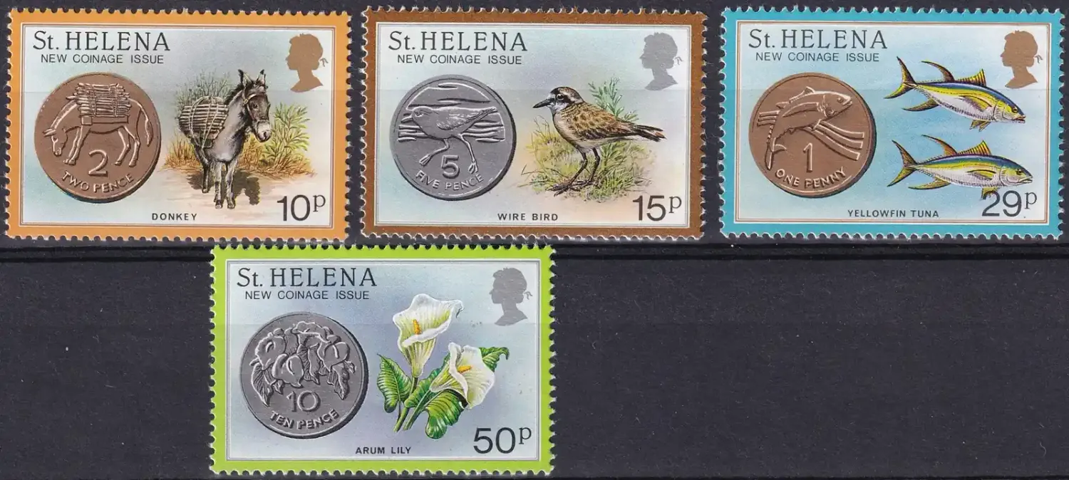 St. Helena 1984 New Coinage. Birds, Mammals, Flora (4v) MNH(**)