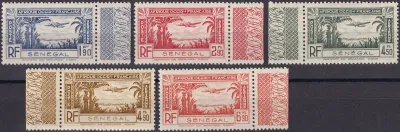 Senegal 1940 Airmail - Airplane over Landscape (5v). MNH(**)