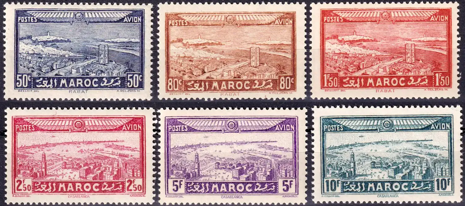 Morocco 1933 Airmail - Views of the City (6v). MNH(**)