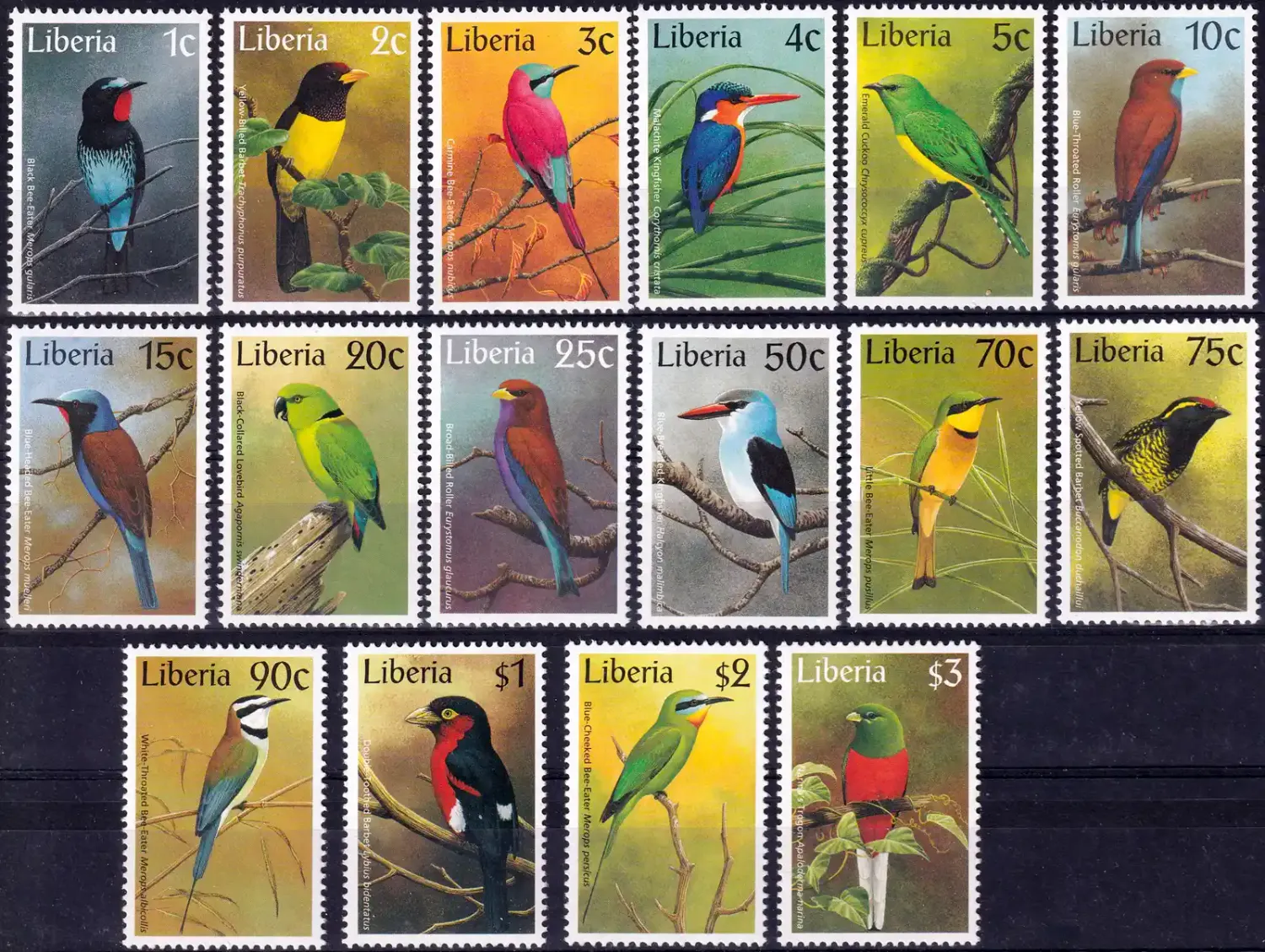 Liberia 1997 Native Birds (16v) MNH(**)