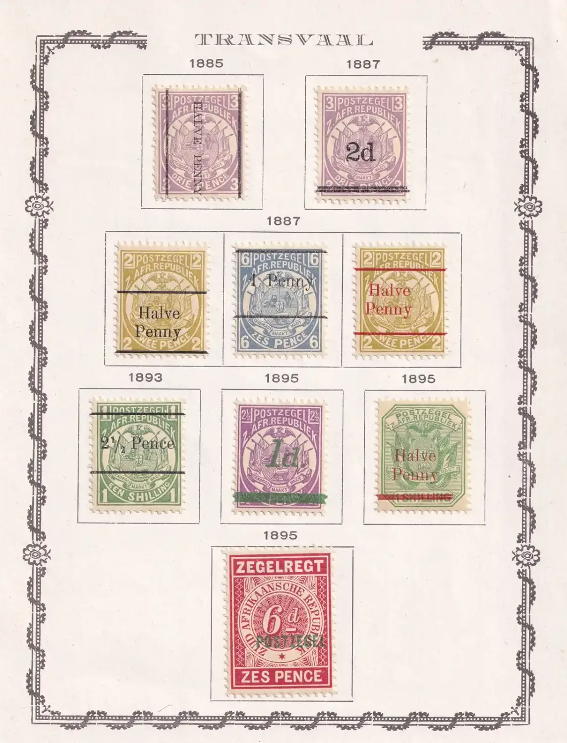 Transvaal 1885 Special Edition, 2nd Republic Surcharged (9v). MH Transvaal 1885 Special Edition, 2nd Republic Surcharged (9v). MH