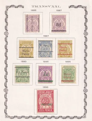Transvaal 1885 Special Edition, 2nd Republic Surcharged (9v). MH Transvaal 1885 Special Edition, 2nd Republic Surcharged (9v). MH