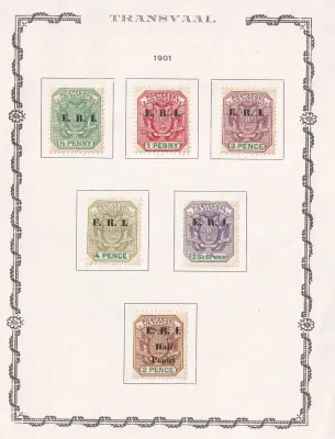 Transvaal 1901 Special Edition, Postage Stamps Overprinted 'E. R. I' (6v). MH Transvaal 1901 Special Edition, Postage Stamps Overprinted 'E. R. I' (6v). MH