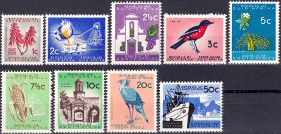 South Africa 1961 Definitive (Without Wmk) Issue: Local Motives, Birds, Mammals, Flora, Buildings, Ships. MNH(**) South Africa 1961 Definitive (Without Wmk) Issue: Local Motives, Birds, Mammals, Flora, Buildings, Ships. MNH(**)