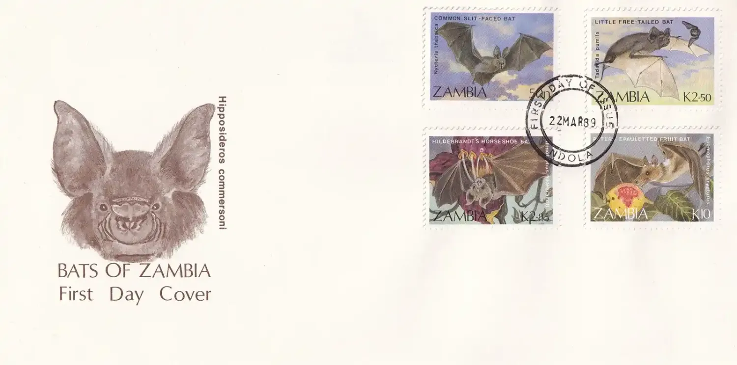 Zambia 1989 Bats FDC