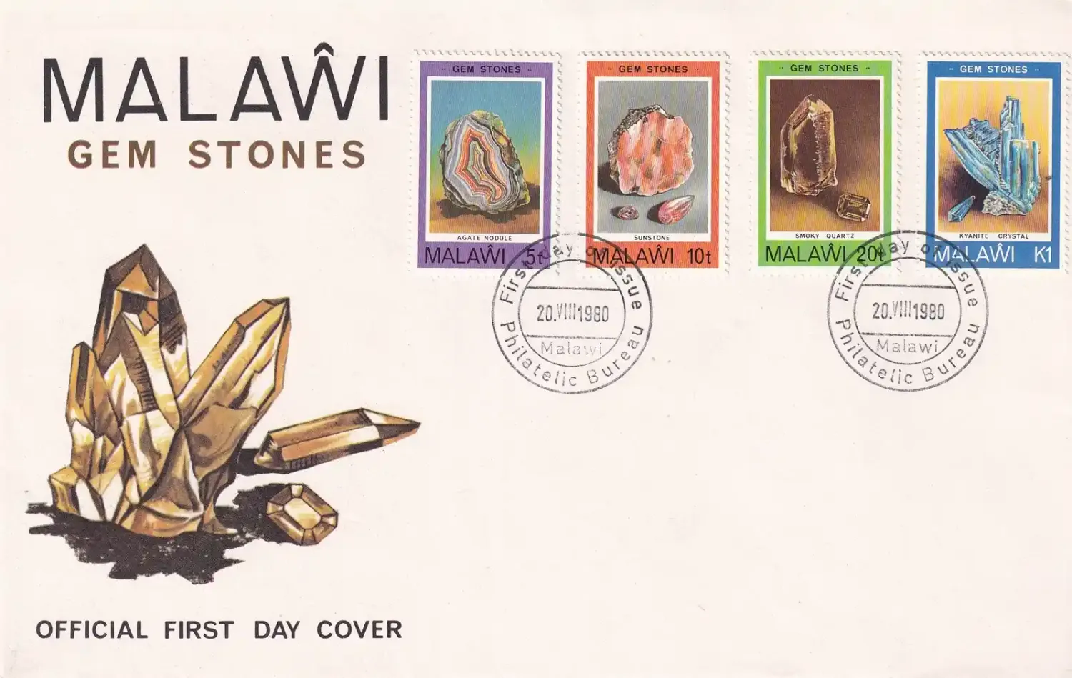 Malawi 1980 Gemstones FDC