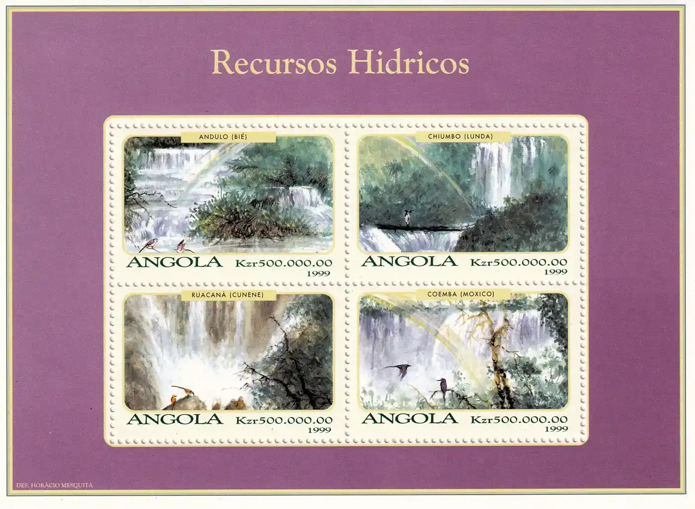 Angola 1999 Waterfalls (4v) MNH(**) Angola 1999 Waterfalls (4v) MNH(**)