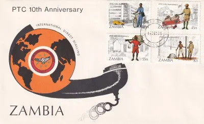 Zambia 1985 The 10th Anniv of the Post and Telecommunication Corporation. FDC Zambia 1985 The 10th Anniv of the Post and Telecommunication Corporation. FDC