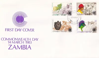 Zambia 1983 Commonwealth Day, FDC Zambia 1983 Commonwealth Day, FDC