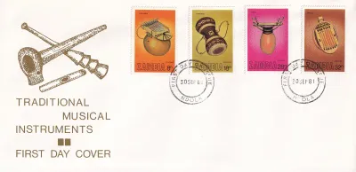 Zambia 1981 Musical Instruments, FDC Zambia 1981 Musical Instruments, FDC