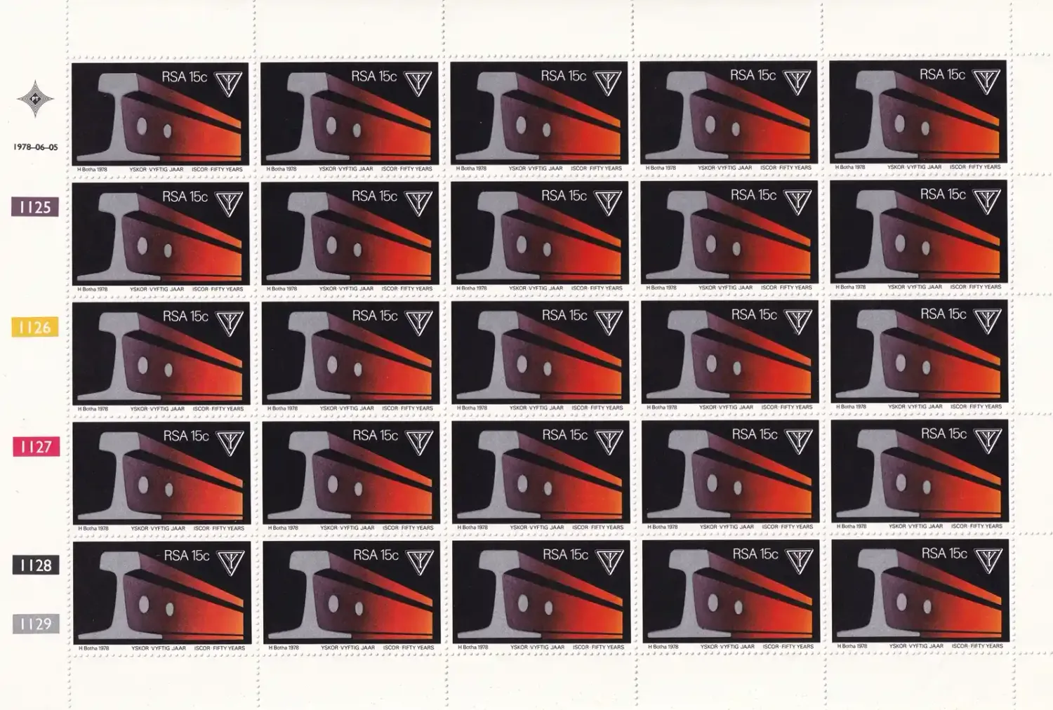 South Africa 1978 The 50th Anniv of I.S.C.O.R. (South African Iron and Steel Industrial Corporation) (Full Sheet) MNH(**)
