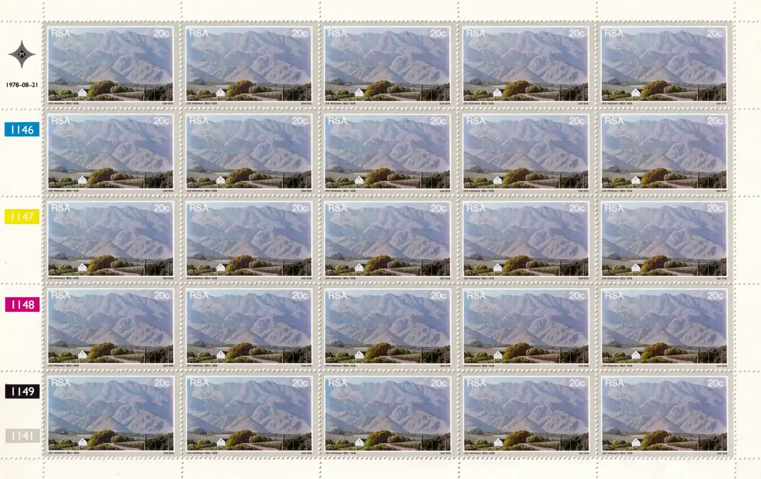 South Africa 1978 Anniversary of J. E. A. Volschenk (Full Sheet) MNH(**)