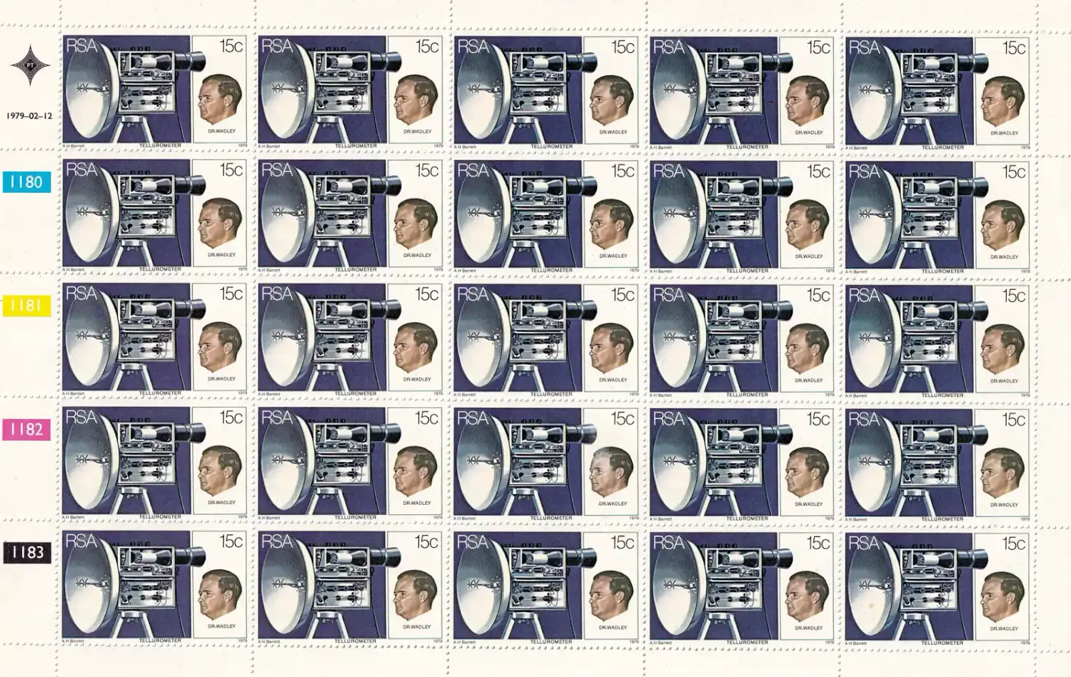 South Africa 1979 Tellurometer (Radio Distance Measurer) (Full Sheet) MNH(**)