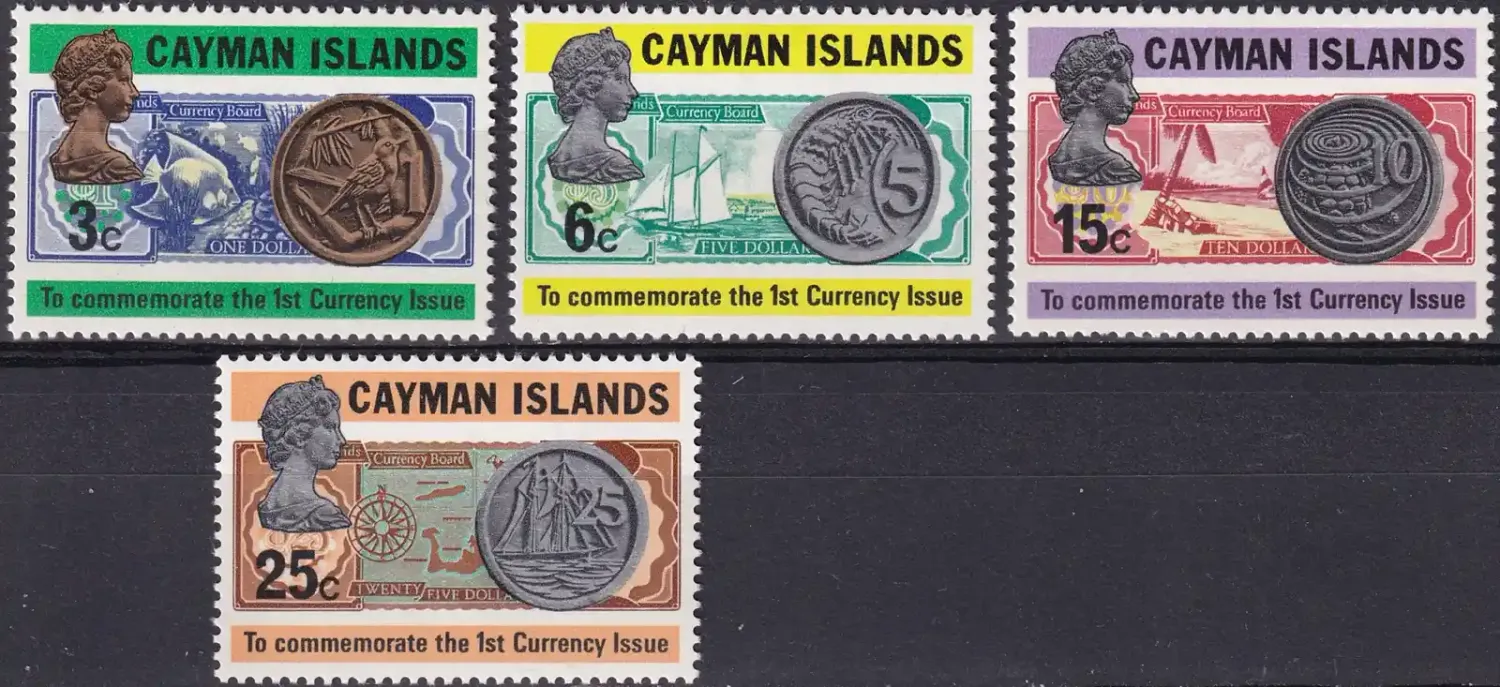 Cayman Islands 1973 To commemorate 1st Currency Issue (4v)-MNH(**) Cayman Islands 1973 To commemorate 1st Currency Issue (4v)-MNH(**)